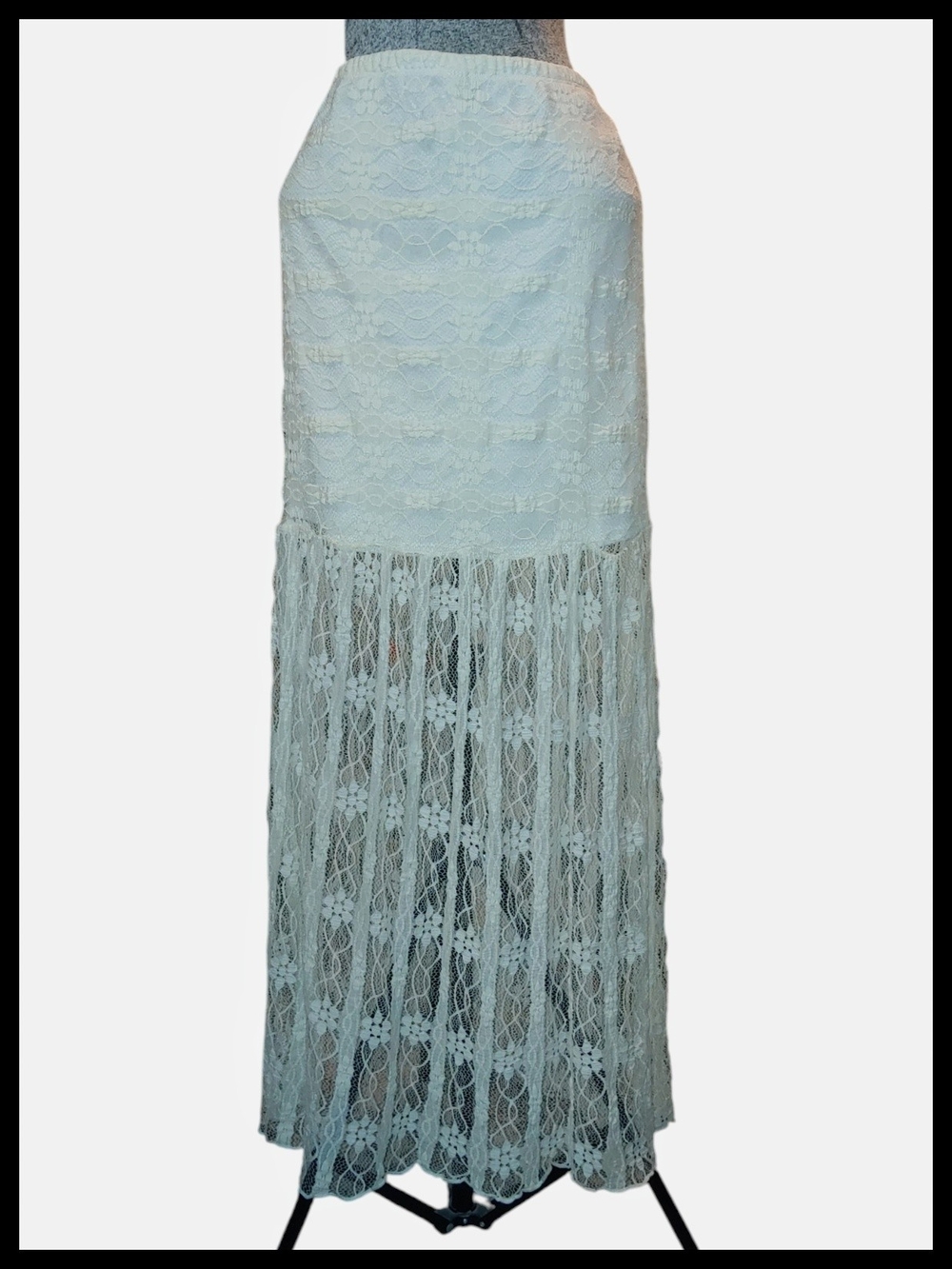 Cream No Boundaries Lace Maxi Skirt